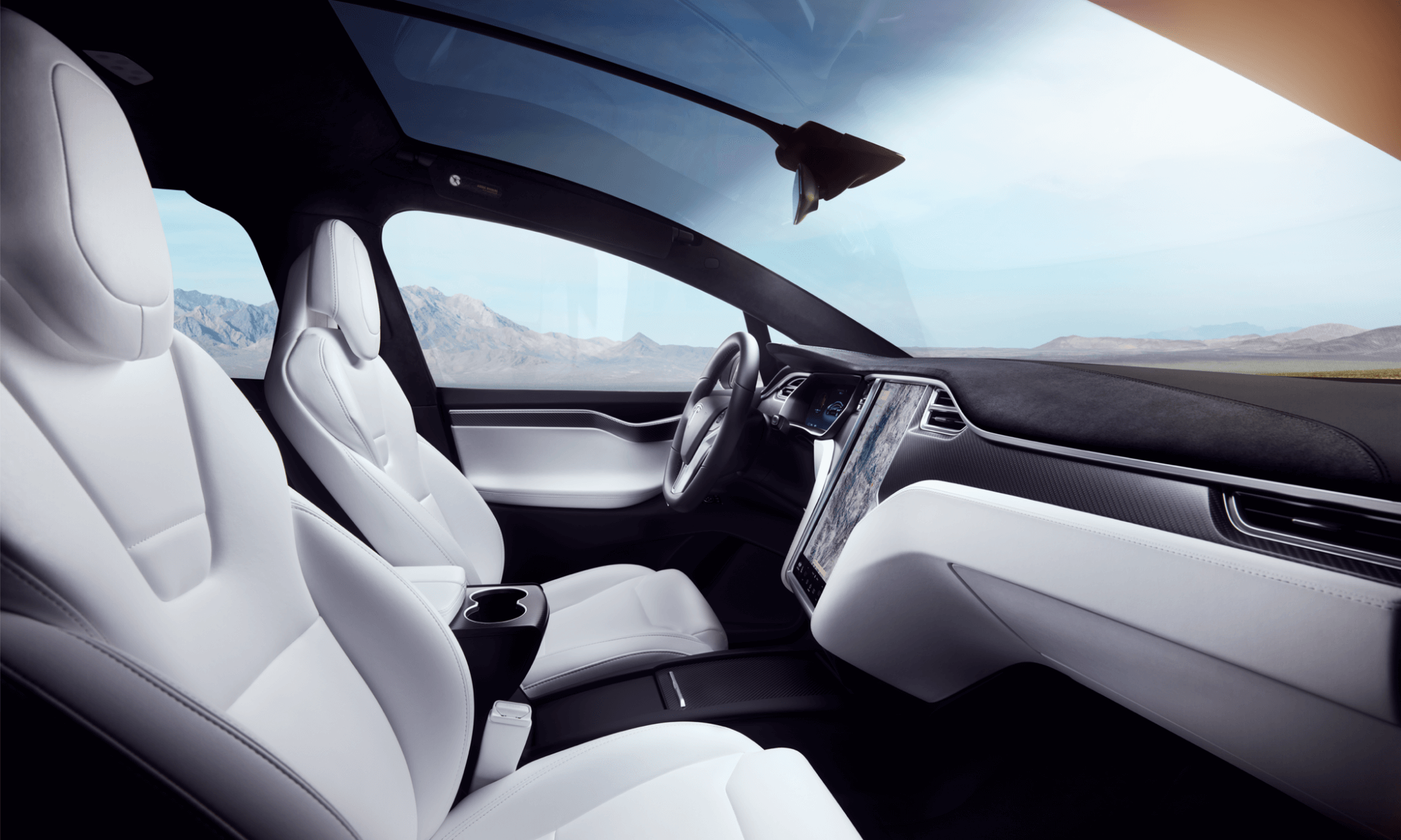 Tesla Model X mieten Innenraum weiss